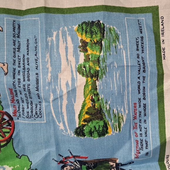 Vintage Irish Linen Tea Towel Ireland Land of Song NWOT 1980 Tapestry - Picture 6 of 8
